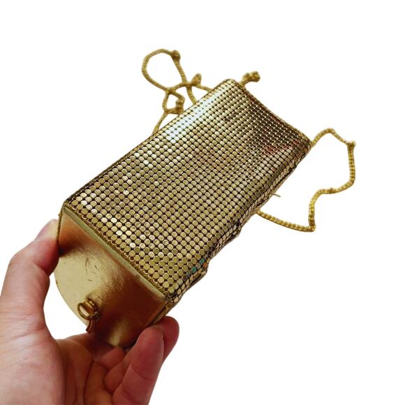 Vintage Whiting & Davis Mesh Evening Shoulder Bag Gold - Picture 6 of 14